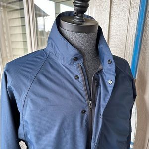 FOOTJOY Golf ⛳️ Men’s Navy Snap Front ‘Dry Joys’ Waterproof Rain Jacket - Sz MED